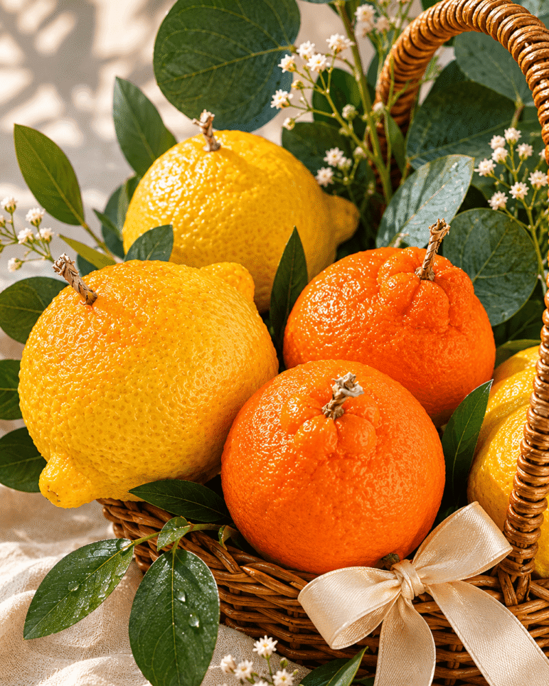 Sveče v obliki limon in pomaranč – detajl